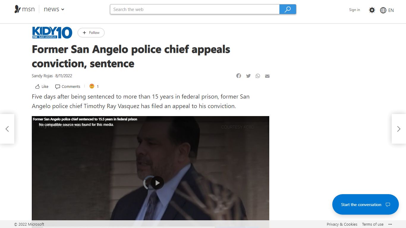 Former San Angelo police chief appeals conviction, sentence